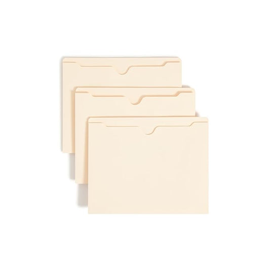 Smead File Jackets Letter Size for File Folders, Reinforced Straight-Cut Tab, 2" Expansion, Letter Size, Manila, 50 Per Box (75560)