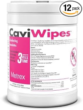 Metrex Research Corporation MET 13-1100, CaviWipes, 160 Wipes, 12 canisters/cs (091263), 12 per Case