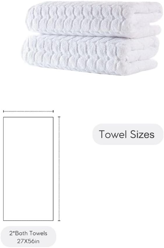 BAGNO MILANO Turkish Bath Towels, Soft Plush Jacquard Luxury Bath Towels, Quick Dry Towel Set (Charcoal, 2 pcs Bath Towel Set)