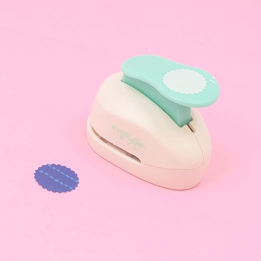 Craftelier - 1 Inch Circle Scallop Punch with Lever Press | Shape Hole Puncher for Paper Crafts | Scalloped Hole Punch for Scrapbooking, DIY Cards & Journals | Mini Hole Punch for Paper & Cardstock.