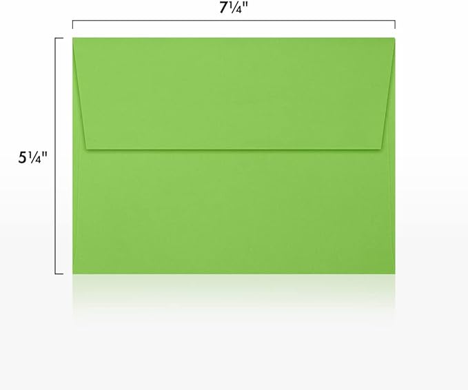 LUXPaper A7 Invitation Envelopes | Peel & Press | 5 1/4" x 7 1/4" | Limelight Green | 80lb. Text | 1,000 Qty