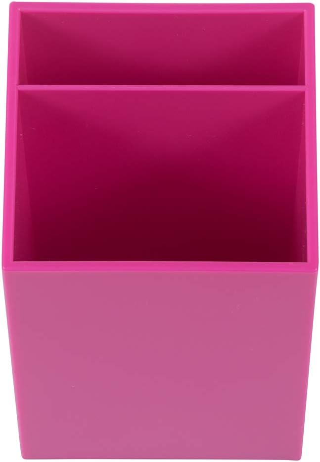 JAM Paper Plastic Pen Holder - Fuchsia Pink - Desktop Pencil Cup Sold Individually