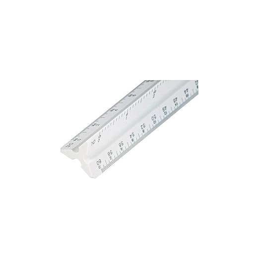 STAEDTLER 12in Engineer Scale Ruler - Triangular Engineering Ruler with 6 Scales(10-60 Parts/Inch), Color-Coded Grooves, Plastic