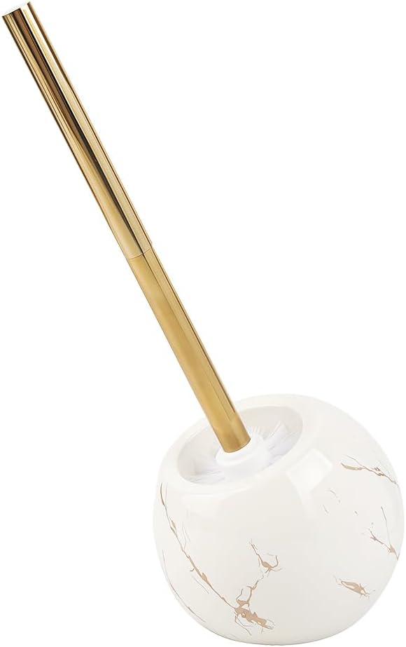 Toilet Brush and Holder Set - Toilet Bowl Brush and Holder with Sturdy Bristles Bathroom Accessories Toilet Cleaner Brush for Bathroom (White)