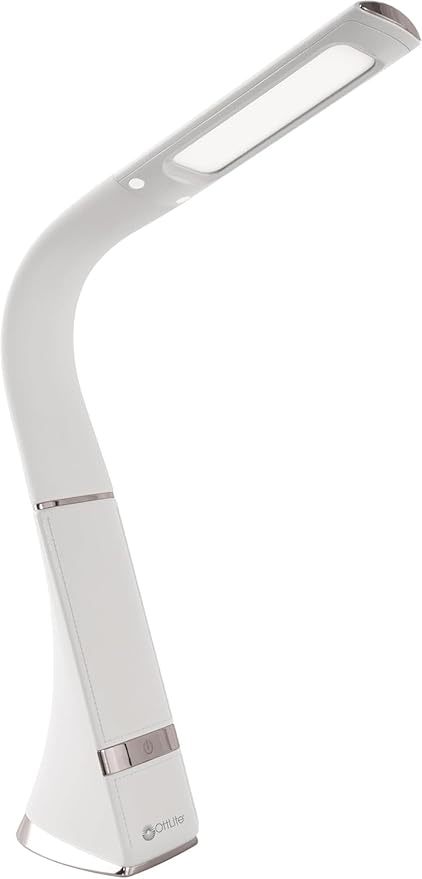 OttLite Recharge LED Desk Lamp with ClearSun LED Technology - Portable, Dimmable & Flexible Gooseneck - Travel-Friendly Task Lamp with Rechargeable Battery - for Home, Reading, Office & College Dorms