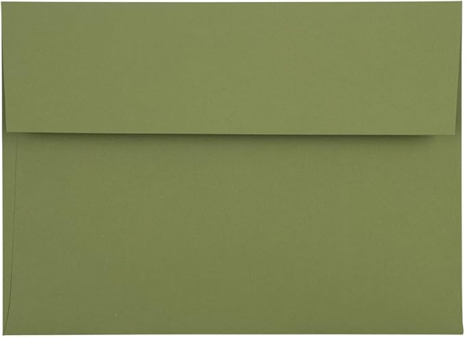 LUXPaper A7 Invitation Envelopes | Peel & Press | 5 1/4" x 7 1/4" | Avocado Green | 70lb. Text | 1000 Qty