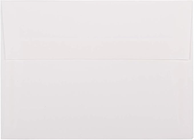 JAM PAPER A7 Strathmore Invitation Envelopes - 5 1/4 x 7 1/4 - Bright White Linen - 50/Pack