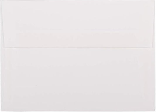 JAM PAPER A7 Strathmore Invitation Envelopes - 5 1/4 x 7 1/4 - Bright White Linen - 50/Pack