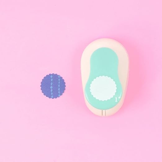 Craftelier - 1 Inch Circle Scallop Punch with Lever Press | Shape Hole Puncher for Paper Crafts | Scalloped Hole Punch for Scrapbooking, DIY Cards & Journals | Mini Hole Punch for Paper & Cardstock.