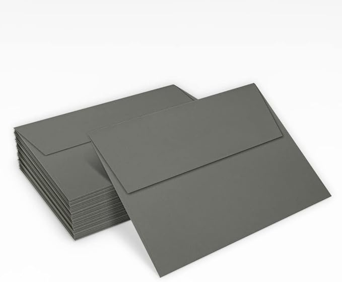 LUXPaper A7 Invitation Envelopes | Peel & Press | 5 1/4" x 7 1/4" | Smoke Gray | 80lb. Text | 500 Qty
