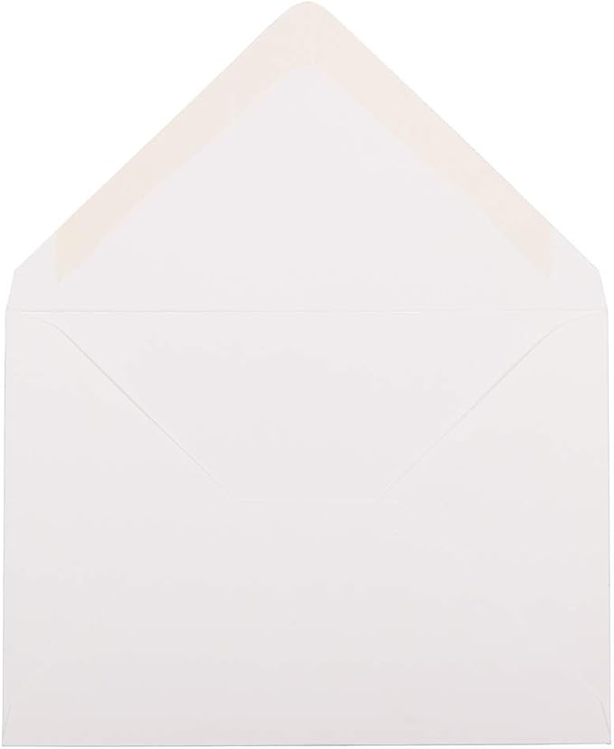 JAM PAPER A7 Strathmore Invitation Envelopes with Euro Flap - 5 1/4 x 7 1/4 - Bright White Laid - 50/Pack