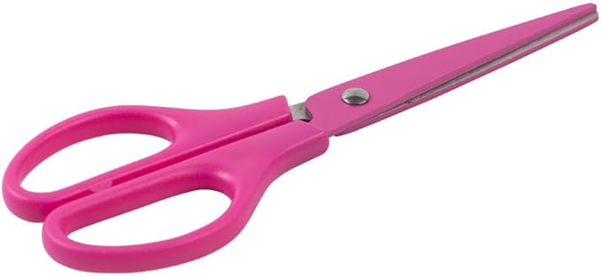 JAM PAPER Arts & Crafts Scissors - 6 3/4 Inch - Fuchsia Pink - Ergonomic Handle & Stainless Steel Pointed Tip Blades - Sold Individually