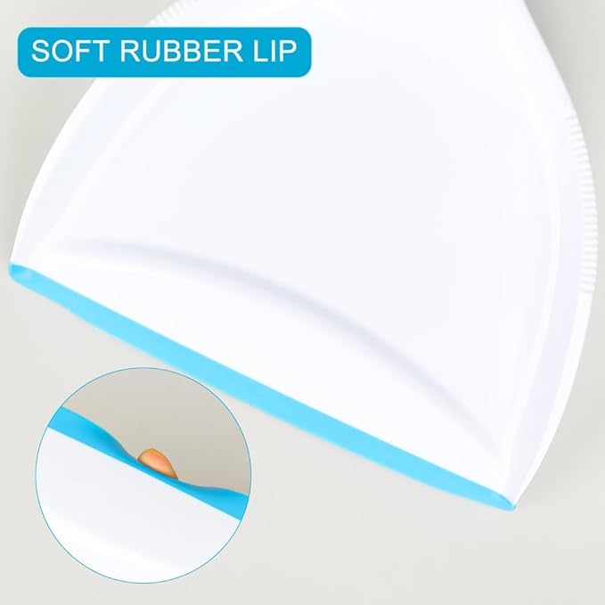 CHANHOO Pet Rubber Brush with Mini Dustpan,Dog Cat Hair Removal Brush with Squeegee,Portable Small Carpet Brush for Clothes,Cars,Sofa,Bed Sheet