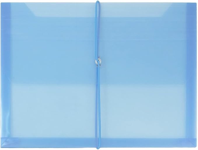 JAM PAPER Plastic Expansion Envelopes with Elastic Band Closure - Letter Booklet - 9 3/4 x 13 with 2.5 Inch Expansion - Assorted Colors - 6/Pack