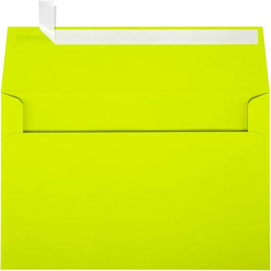 LUXPaper A9 Invitation Envelopes | Peel & Press | 5 3/4" x 8 3/4" | Wasabi Green | 80lb. Text | 50 Qty