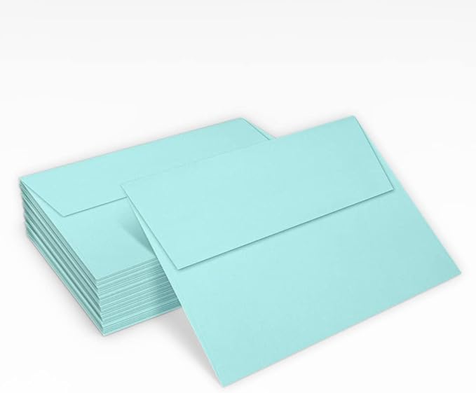 LUXPaper A7 Invitation Envelopes | Peel & Press | 5 1/4" x 7 1/4" | Seafoam Blue | 80lb. Text | 500 Qty