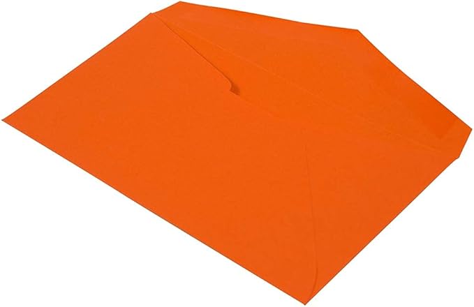 JAM PAPER Monarch Colored Envelopes - 3 7/8 x 7 1/2 - Orange Recycled - 50/Pack