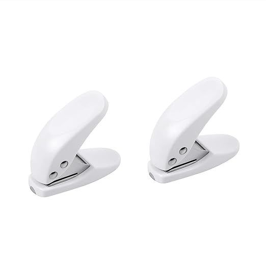 Mini Hole Punch, 10 Sheet Punch Capacity, Single Ring Cute Handheld Hole Punch (2 White)