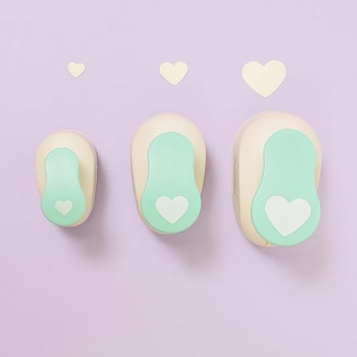 Craftelier - Heart Hole Punch Set | 3/8", 5/8" & 1" Heart Shaped Hole Puncher for Paper Crafts | Hole Puncher for Scrapbooking, DIY Cards & Journals | Craft Punch Set for Paper