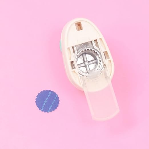 Craftelier - 1 Inch Circle Scallop Punch with Lever Press | Shape Hole Puncher for Paper Crafts | Scalloped Hole Punch for Scrapbooking, DIY Cards & Journals | Mini Hole Punch for Paper & Cardstock.