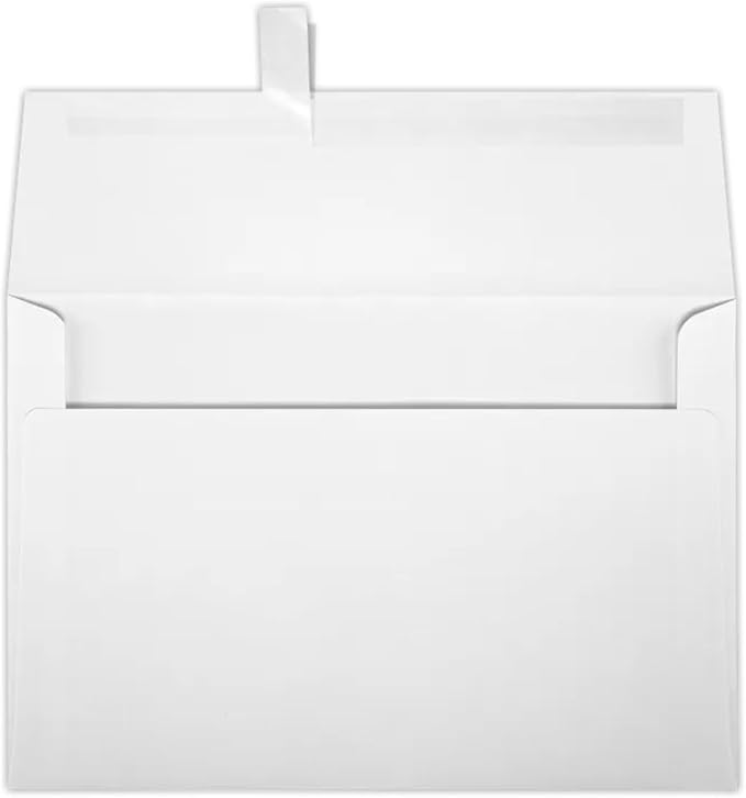 LUXPaper A8 Invitation Envelopes | Peel & Press | 5 1/2" x 8 1/8" | White Linen | 80lb. Text | 50 Qty