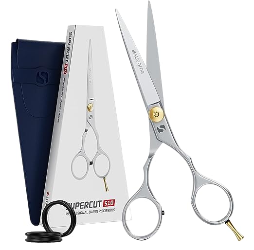 Suvorna 6" hair scissors for professional, barber & hairdresser - hair shears for cutting, trimming, grooming, precision, facial hair - Right Hand hair cutting scissors for men, women, kids, adults.