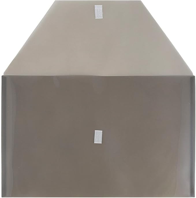 JAM PAPER Plastic Envelopes with Hook & Loop Closure - Legal Booklet - 9 3/4 x 14 1/2 - Smoke Gray - 12/Pack