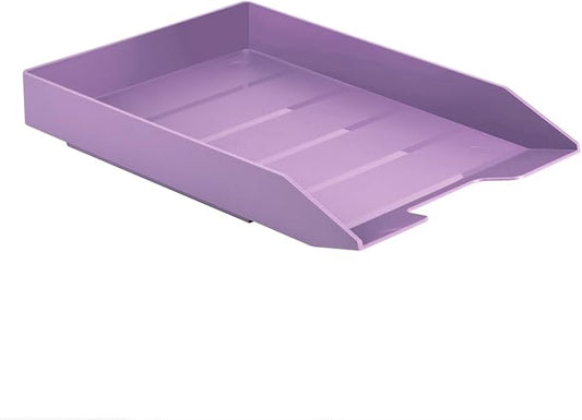 Acrimet Stackable Letter Tray Front Load, Letter Size, Plastic, Solid Purple Color, 1 Unit