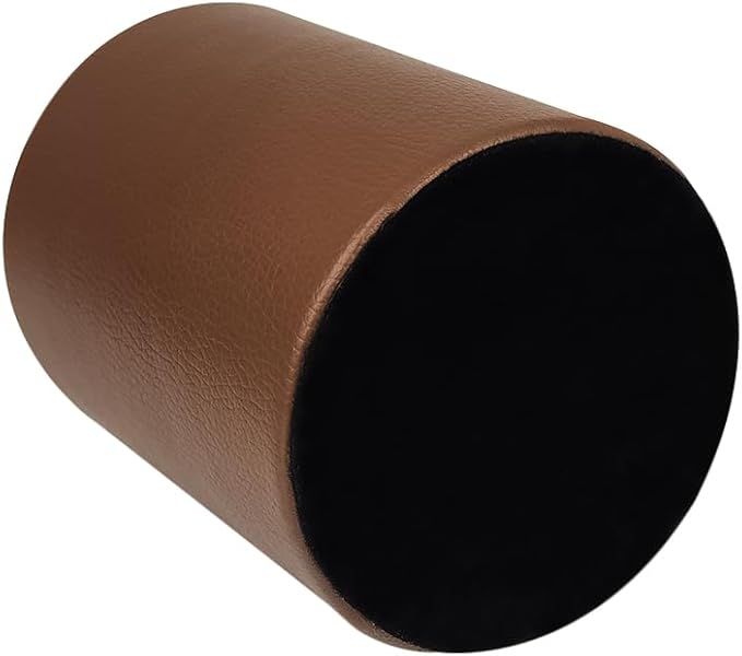 Pen Pencil Holder Cup Container PU Leather Desk Organizer Stand Decor Brush Scissor Holder Decoration Office Desk Home School (3.3" x 3.3" x 4", Brown)