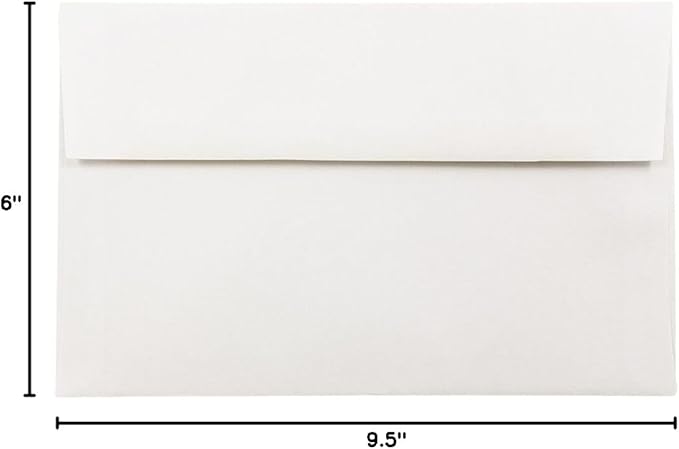 JAM PAPER A10 Strathmore Invitation Envelopes - 6 x 9 1/2 - Bright White Wove - 50/Pack