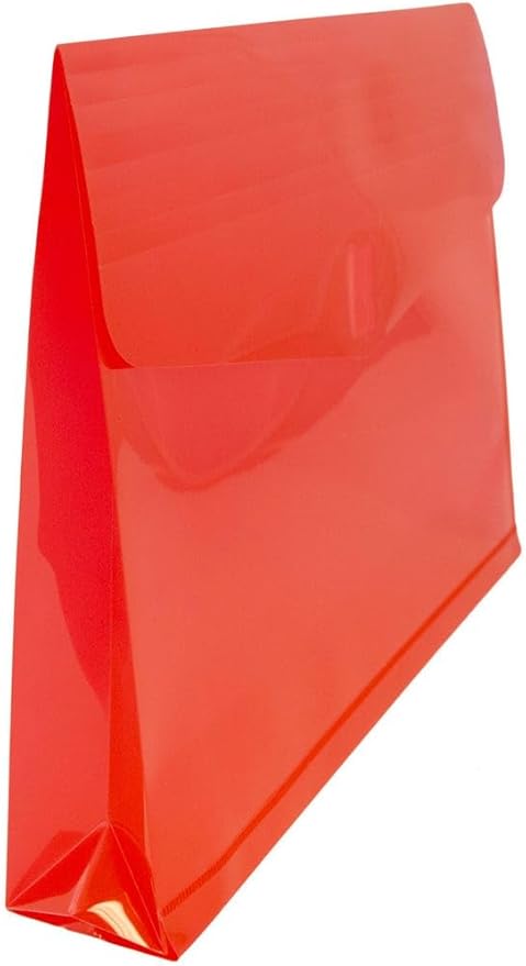 JAM PAPER Plastic Expansion Envelopes with Hook & Loop Closure - Letter Booklet - 9 3/4 x 13 with 2 Inch Expansion - Red - 3/Pack