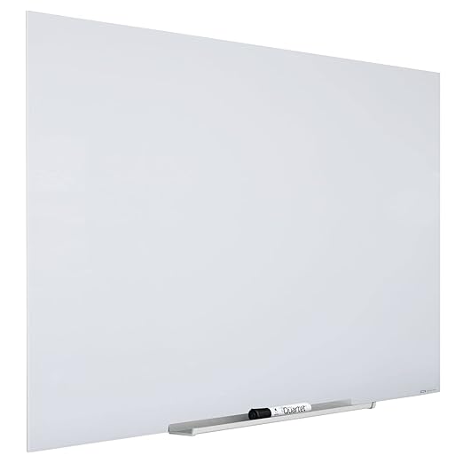 Quartet Glass Whiteboard, Magnetic Dry Erase Board, Wall Mounted Whiteboard for Office, School and Home, 72" W x 48" H, White (Q25F03IMW)