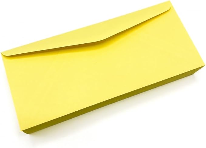 Limited Papers (TM) No. 10 Regular Standard Mailing Envelope - Pastel - Soft - 24 Pound (4.8 inch x 9.5 inch) - Announcement, Invoices, Checks, Letters, Contracts, Business Envelopes (Canary, 250)