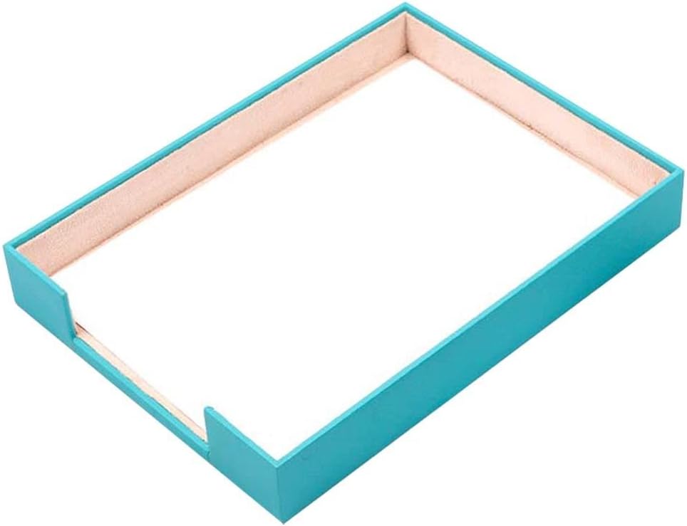 Leather Document Tray - Desk Organizer-Office Accessories - Desk Accessories-Office Supplies - Office Organizer - Office Gifts (Turquoise)
