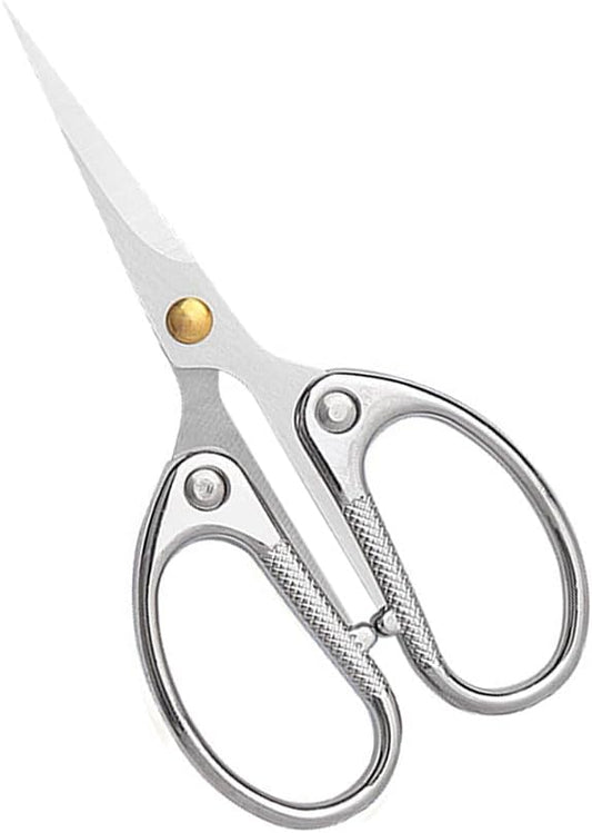 4.5" All Stainless Steel Embroidery Scissors for Sewing, Small Sharp Scissors Craft Shear for DIY Art Work Handicrafts Needlework Tool and Daily Use Silver