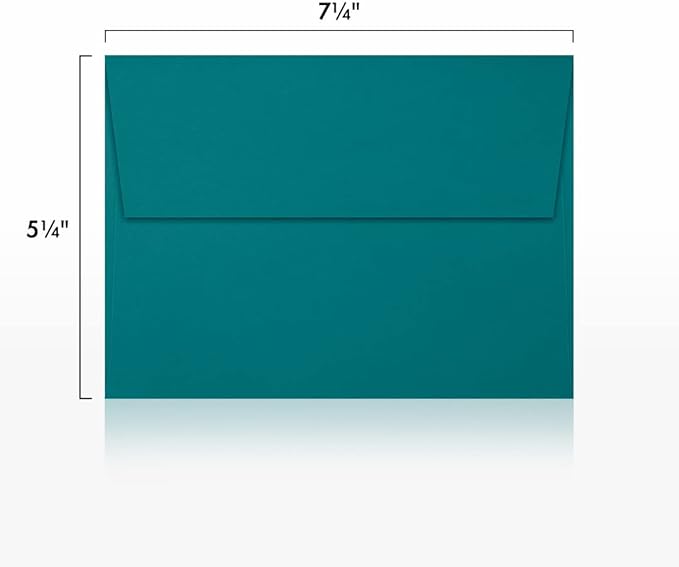 LUXPaper A7 Invitation Envelopes | Peel & Press | 5 1/4" x 7 1/4" | Teal | 80lb. Text | 1,000 Qty