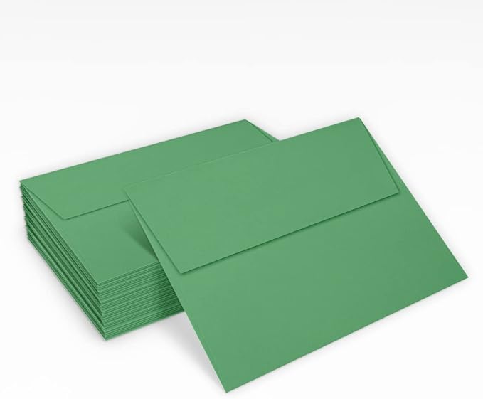 LUXPaper A7 Invitation Envelopes | Peel & Press | 5 1/4" x 7 1/4" | Holiday Green | 80lb. Text | 50 Qty