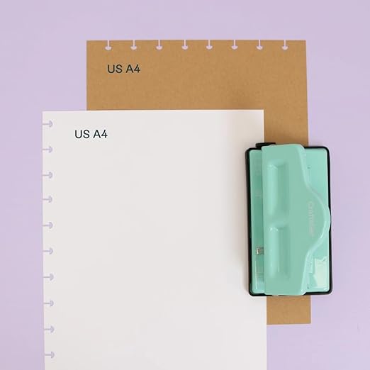 Craftelier - 4 Disc Planner Hole Punch | Adjustable Hole Puncher for Discbound Notebooks & Journaling Supplies | Punches up to 3 Sheets of 90 g/m2 | Aprox. Size 5.75" x 3.14" x 2.95"