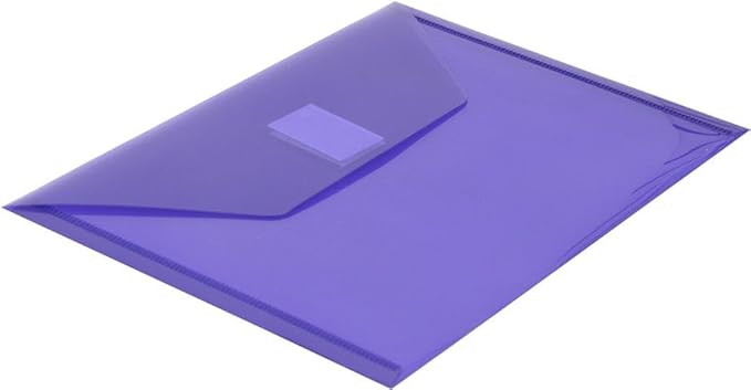 JAM PAPER Plastic Envelopes with Hook & Loop Closure - Index - 5 1/2 x 7 1/2 - Purple - 3/Pack