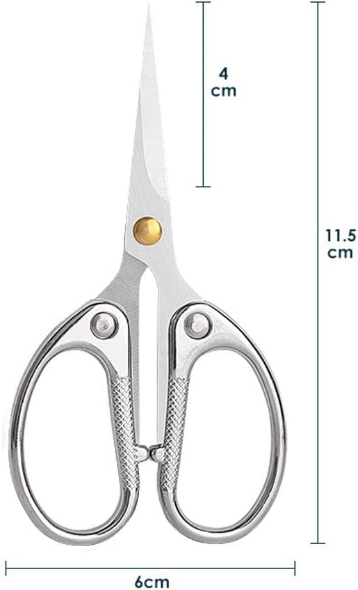 4.5" All Stainless Steel Embroidery Scissors for Sewing, Small Sharp Scissors Craft Shear for DIY Art Work Handicrafts Needlework Tool and Daily Use Silver
