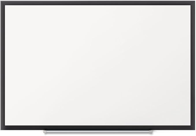 Quartet Magnetic Dry Erase White Board, 60"W x 36"H Whiteboard, Nano-Clean Surface Resists Ink Stains, Black Aluminum Frame (SM535B)