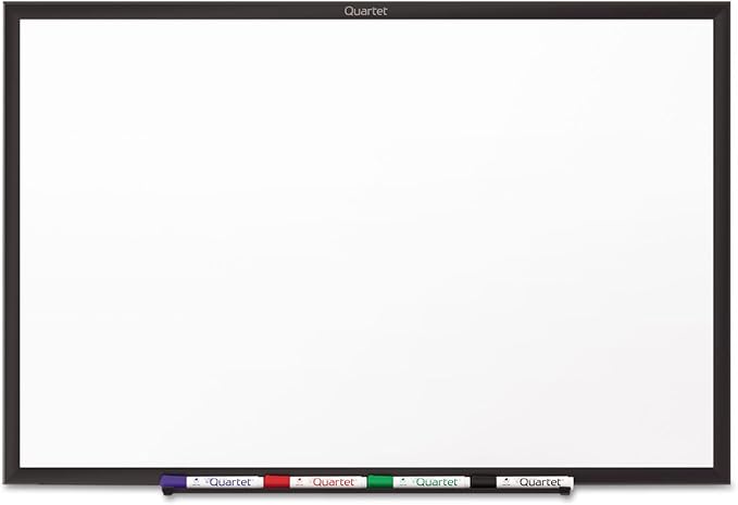 Quartet Whiteboard, Non-Magnetic Dry Erase White Board, 5' x 3', Total Erase, Black Aluminum Frame (S535B)