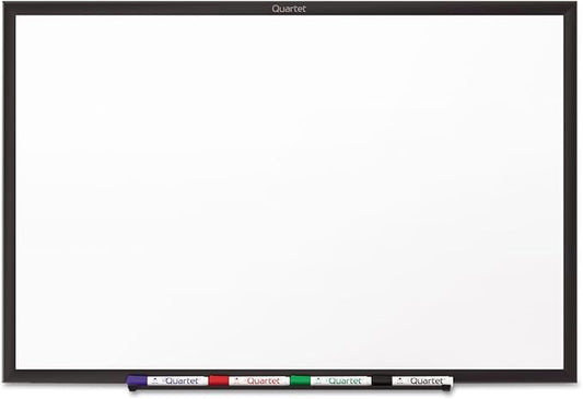 Quartet Whiteboard, Non-Magnetic Dry Erase White Board, 5' x 3', Total Erase, Black Aluminum Frame (S535B)