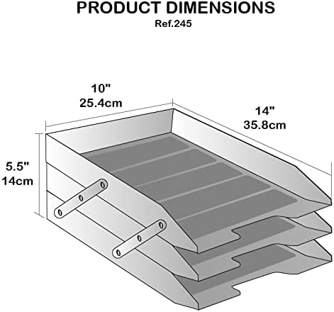 Acrimet Collapsible Articulated Letter Tray 3 Tier Plastic Desktop File Organizer (Clear Blue Color)