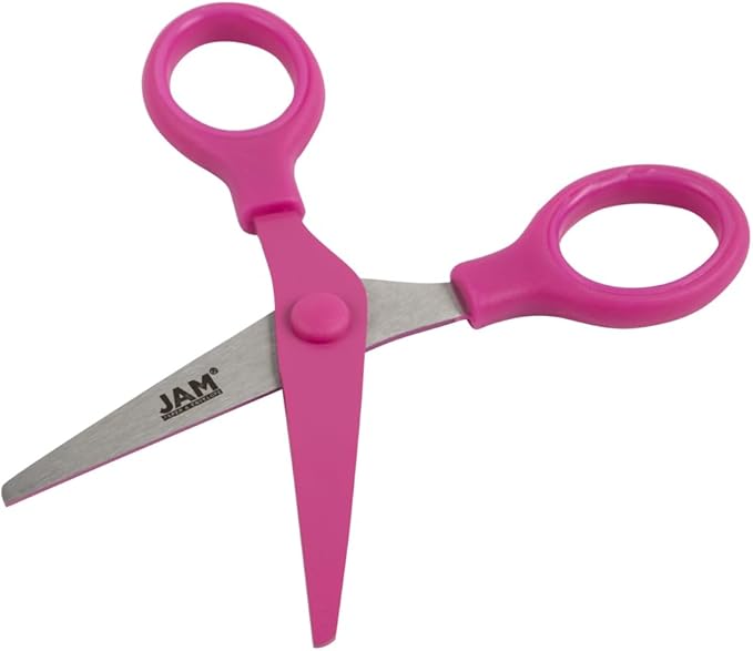 JAM PAPER Multi-Purpose Mini Scissors - 5 Inch - Pink - Soft Grip & Stainless Steel Precision Blades - Sold Individually