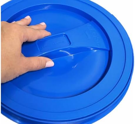 House Naturals 2 Gallon Food Grade - BPA Free Made in USA Buckets Lime Color pails with Screw On Gasket Lids (1, Lime - Blue lids)