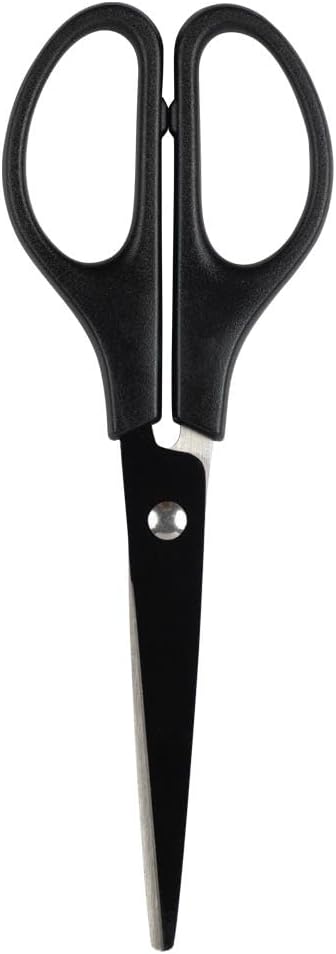 JAM PAPER Arts & Crafts Scissors - 6 3/4 Inch - Black - Ergonomic Handle & Stainless Steel Pointed Tip Blades - Sold Individually