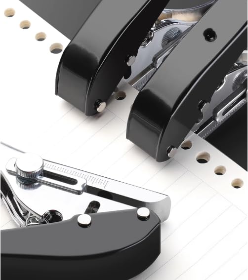 5/16 inch-8mm Heavy Duty Hole Puncher Round Single Hole Punch Badge Hole Punch Paper Punch Portable Hand Held Long Hole Puncher for Craft Paper Plastic Cardboard Business Card Photos-Black