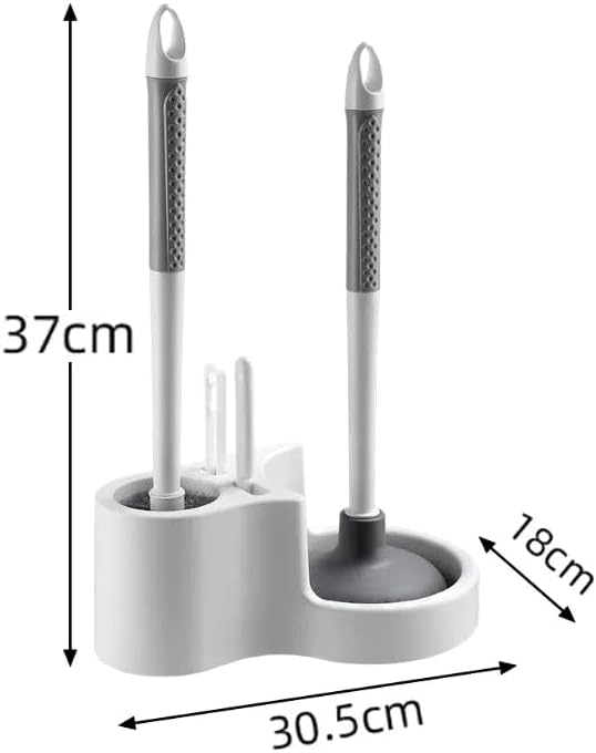 Toilet Plunger Bowl Brush 4 in 1 Combo with Holder Keep Your Bathroom Spotless with Our Toilet Bowl Brush (Set of 1) Number of Item 4