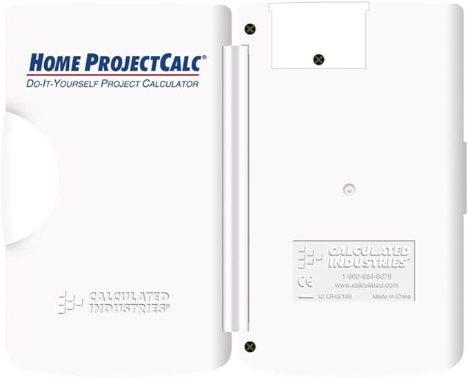 Calculated Industries 8510 Home ProjectCalc Do-It-Yourselfers Feet-Inch-Fraction Project Calculator | Dedicated Keys for Estimating Material Quantities and Costs for Home Handymen and DIYs , White Small